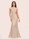 Sexy Backless Halter Long Mermaid Satin Graduation Prom Dresses Online