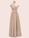 Elegant One Shoulder A-Line Long Soft Satin Formal Prom Dresses Online