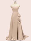 Elegant Strapless Long Soft Satin Bridesmaid Dresses Online