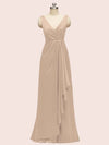 Elegant V-neck Unique Long Soft Satin Formal Prom Dresses 2023 Online