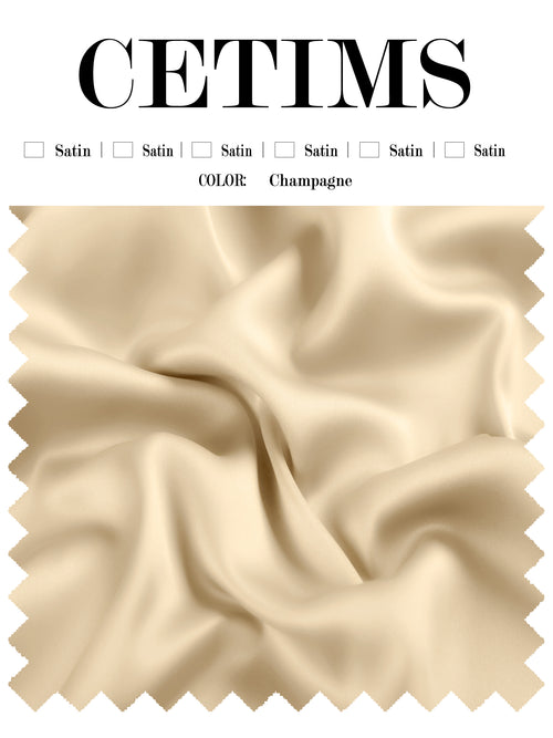 Soft Satin Fabric Swatch Champagne