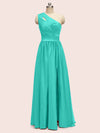 Elegant One Shoulder A-Line Long Soft Satin Bridesmaid Dresses Online