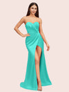 Sexy Mermaid Sweetheart Side Slit Soft Satin Bridesmaid Dresses Online