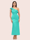 Elegant Mermaid One Shoulder Short Soft Satin Bridesmaid Dresses Online