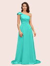Elegant One Shoulder Long Soft Satin Bridesmaid Dresses Online