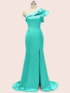 Elegant One Shoulder Mermaid Long Soft Satin Bridesmaid Dresses Online