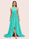 Unique High Low Halter Satin Party Dresses For Women Online