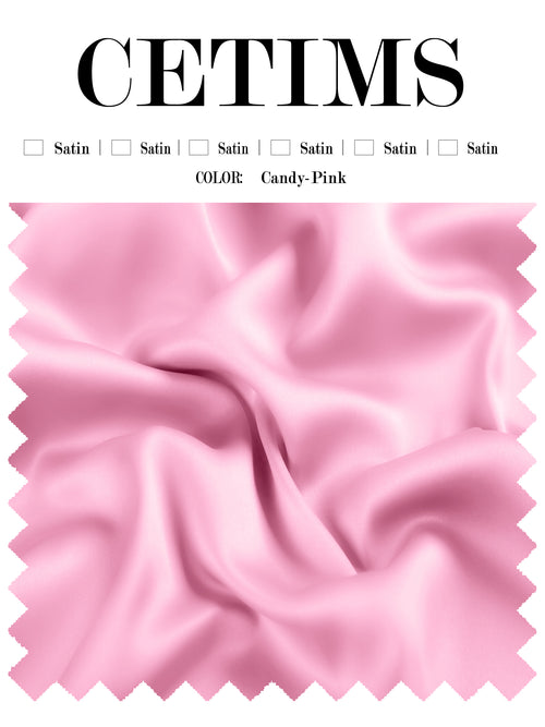 Soft Satin Fabric Swatch Candy-Pink