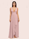 Elegant A-Line V-Neck Long Soft Satin Bridesmaid Dresses Online