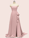 Elegant Strapless Long Soft Satin Bridesmaid Dresses Online