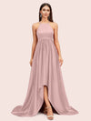 Unique High Low Halter Satin Party Dresses For Women Online