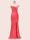 Sexy Criss Cross Spaghetti Straps Mermaid Long Satin Prom Dresses With Slit