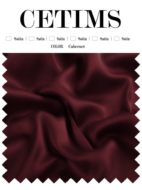 Soft Satin Fabric Swatch Cabernet