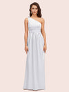 Elegant One Shoulder A-Line Long Soft Satin Bridesmaid Dresses Online