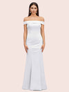 Sexy Off Shoulder Sleeveless Mermaid Long Soft Satin Bridesmaid Dresses