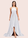 Unique High Low Halter Satin Party Dresses For Women Online