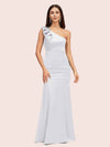 Elegant One Shoulder Mermaid Long Soft Satin Bridesmaid Dresses Online