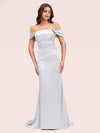 Sexy Mermaid Off Shoulder Long Silky Satin Bridesmaid Dresses Online