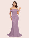 Sexy Mermaid Off Shoulder Long Soft Satin Bridesmaid Dresses Online