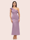 Elegant Mermaid One Shoulder Short Soft Satin Bridesmaid Dresses Online