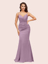 Sexy Mermaid Spaghetti Straps Long Soft Satin Bridesmaid Dresses Online For Sale