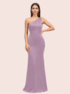 Sexy Mermaid One Shoulder Silky Satin Long Graduation Prom Dresses Online