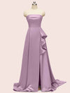 Elegant Strapless Long Soft Satin Bridesmaid Dresses Online