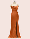 Sexy Criss Cross Spaghetti Straps Mermaid Long Satin Prom Dresses With Slit