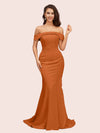 Sexy Mermaid Off Shoulder Long Soft Satin Bridesmaid Dresses Online