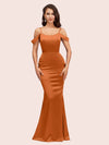 Elegant Cold Shoulder Mermaid Soft Satin Bridesmaid Dresses Online