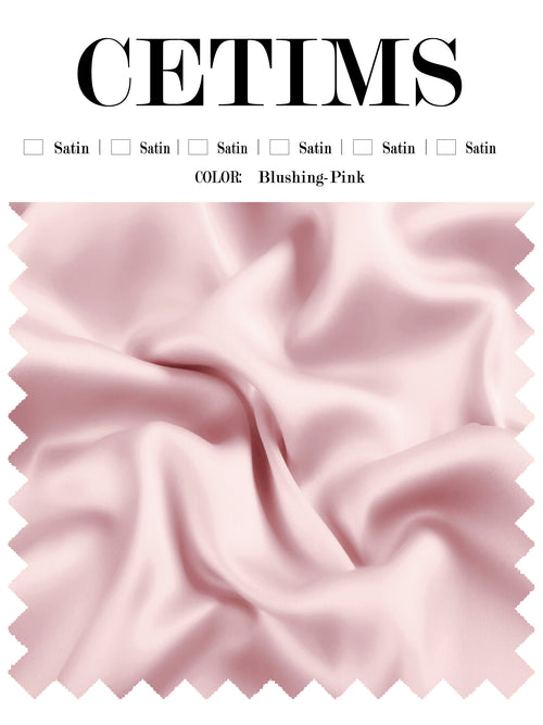 Soft Satin Fabric Swatch Blushing-Pink