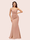 Sexy Mermaid Spaghetti Straps Long Soft Satin Bridesmaid Dresses Online For Sale