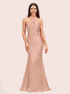 Sexy Backless Halter Long Mermaid Satin Graduation Prom Dresses Online