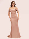 Sexy Mermaid Off Shoulder Long Silky Satin Bridesmaid Dresses Online