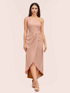 Elegant One Shoulder Mermaid Satin Short Bridesmaid Dresses Online