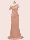 Sexy Mermaid Spaghetti Straps Long Soft Satin Bridesmaid Dresses With Slit