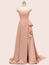 Elegant Strapless Long Soft Satin Bridesmaid Dresses Online
