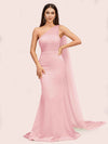 Unique Mermaid One Shoulder Long Soft Satin Formal Prom Dresses Online