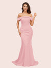 Sexy Mermaid Off Shoulder Long Soft Satin Bridesmaid Dresses Online