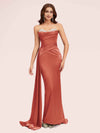 Sexy Sweetheart Long Silky Soft Satin Mermaid Bridesmaid Dresses