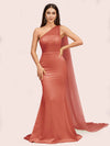 Unique Mermaid One Shoulder Long Soft Satin Formal Prom Dresses Online