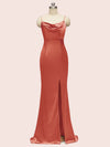 Sexy Criss Cross Spaghetti Straps Mermaid Long Satin Prom Dresses With Slit