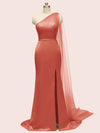 Unique One Shoulder Long Stretchy Satin Party Dresses For Women