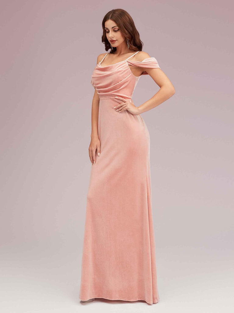 Elegant Cold Shoulder Long Mermaid Velvet Graduation Prom Dresses Online Elegant Cold Shoulder Long Mermaid Velvet Graduation Prom Dresses Online