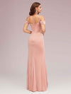 Elegant Cold Shoulder Long Mermaid Velvet Bridesmaid Dresses Online For Sale