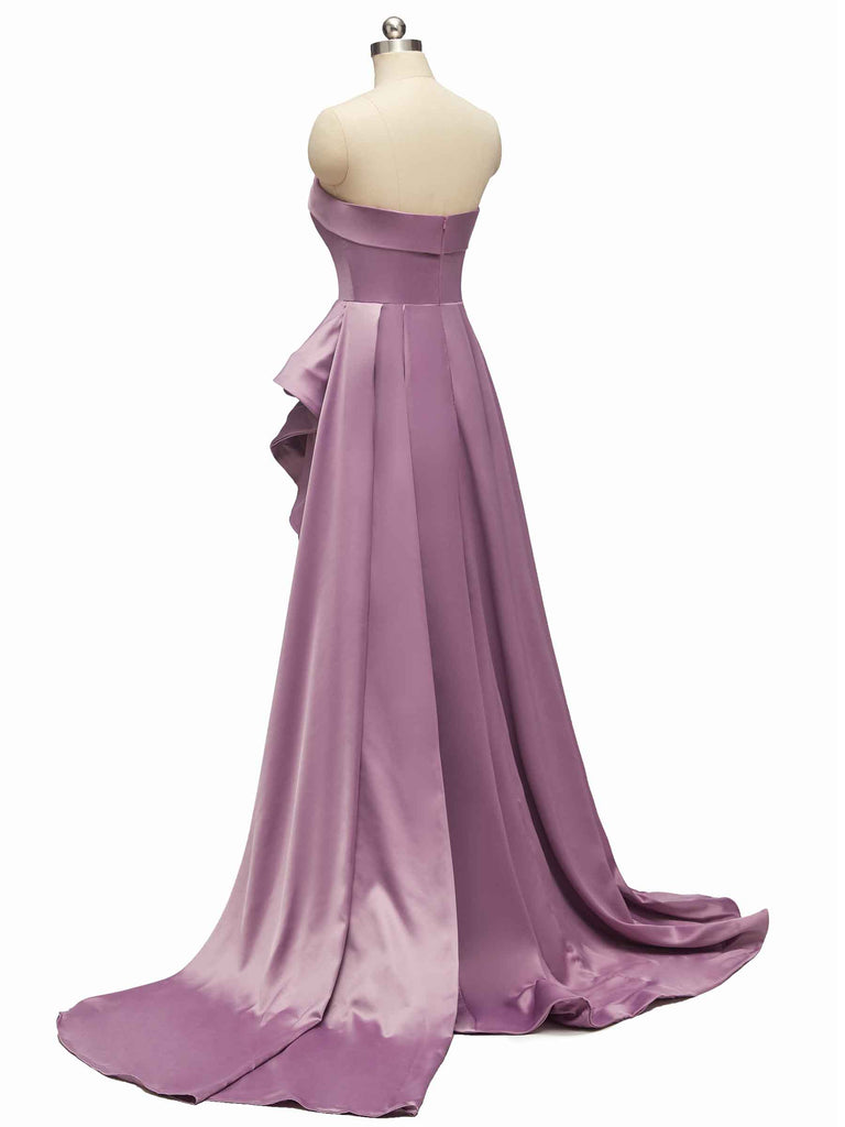 Elegant Strapless Long Soft Satin Bridesmaid Dresses Online