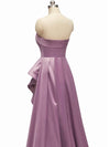 Elegant Strapless Long Soft Satin Formal Prom Dresses For Women