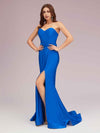 Sexy Side Slit Stretchy Jersey Long Mermaid Bridesmaid Dresses Online