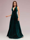 Sexy Deep V Neck Velvet V-Neck Criss Cross Long Bridesmaid Dresses Online