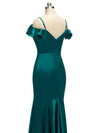 Sexy Cold Shoulder High Low Asymmetric Soft Satin Bridesmaid Dresses Online